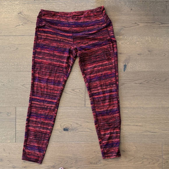 Athleta Pants - Athleta Striped Leggings - Pink, Orange and Purple
